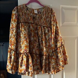 Floral Boho Blouse with Bell Sleeves